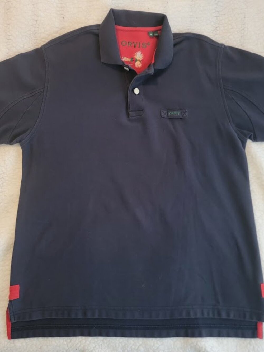 2-Pack Orvis Short Sleeve Men's Polo Shirts Green & Navy Blue Medium - Picture 9 of 11